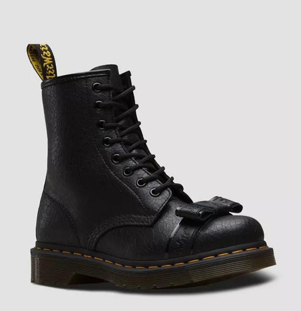 Dr Martens 1460 Crackle Ankle Boots Leather Lace-Up Combat Bow Doc Martens